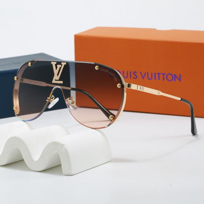 Louis vuitton Oversized. integrated metal trendy sunglasses Oval